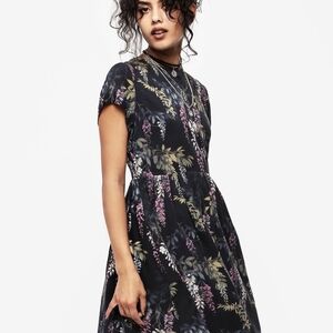 Disturbia Black Wisteria Midi Dress